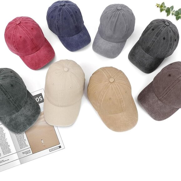 4 Pcs Cotton Baseball Caps Unisex Adjustable Vintage Dad Hat Men Women Teen - Picture 4 of 4